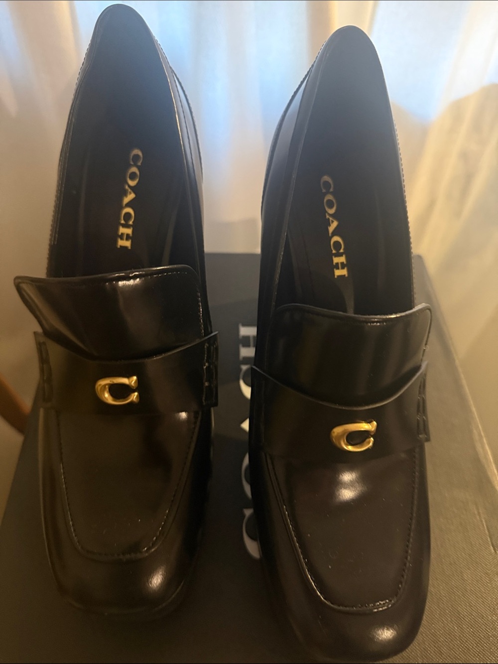Coach Ilyse Platform Stacked Loafers size 10 - Picture 5 of 12